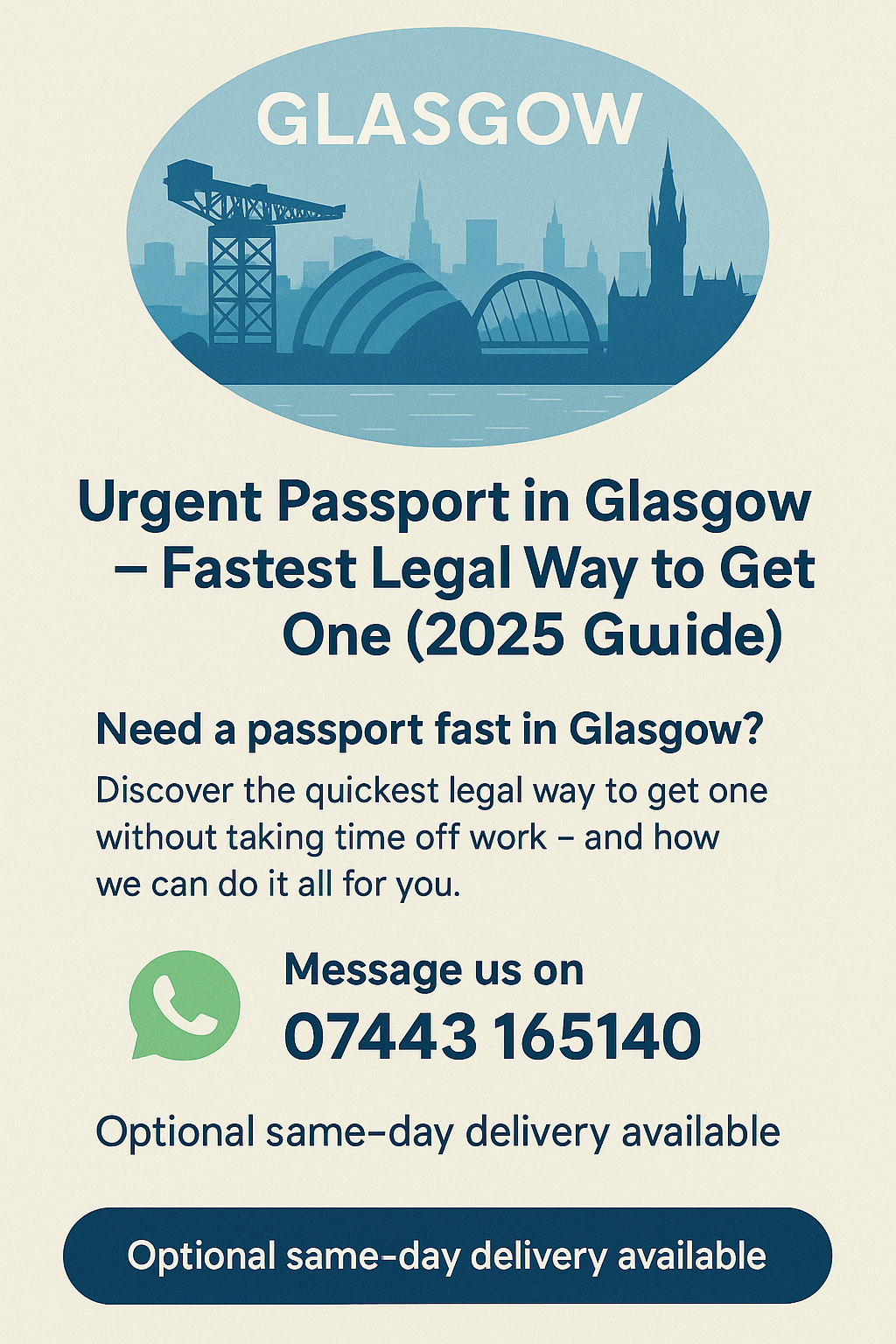 Urgent Passport in Glasgow – Fastest Legal Way to Get One (2025 Guide)